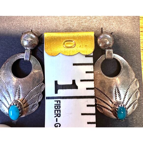 Genuine Indian Handmade Sterling Silver Earrings - Picture 3 of 5